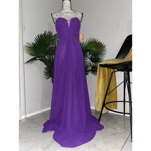 Studio 17 Strapless Purple Long Prom Dress Size 0